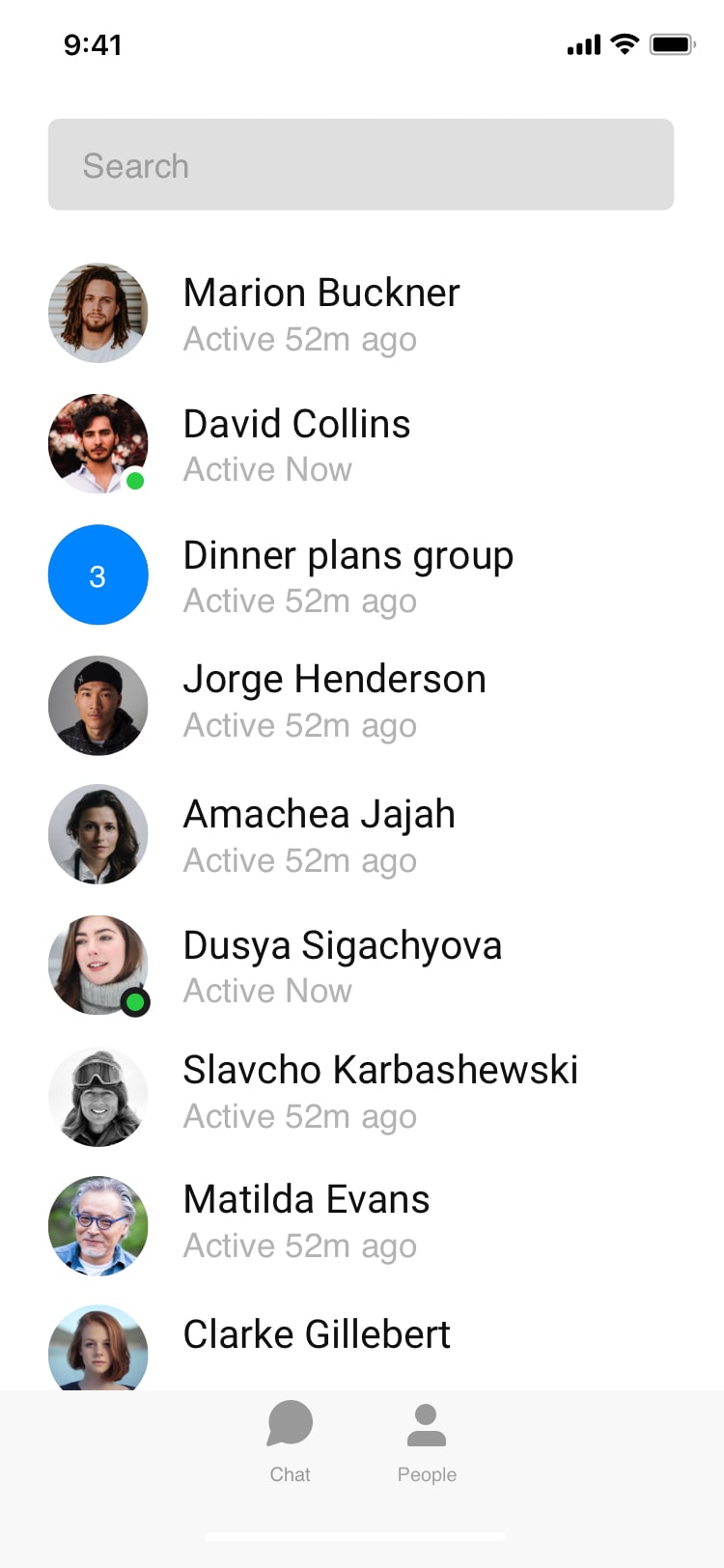 San Diego app chat list